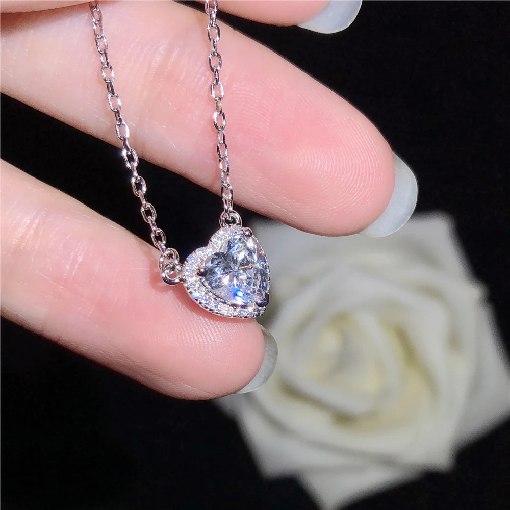 1CT Heart Shape Moissanite Necklace