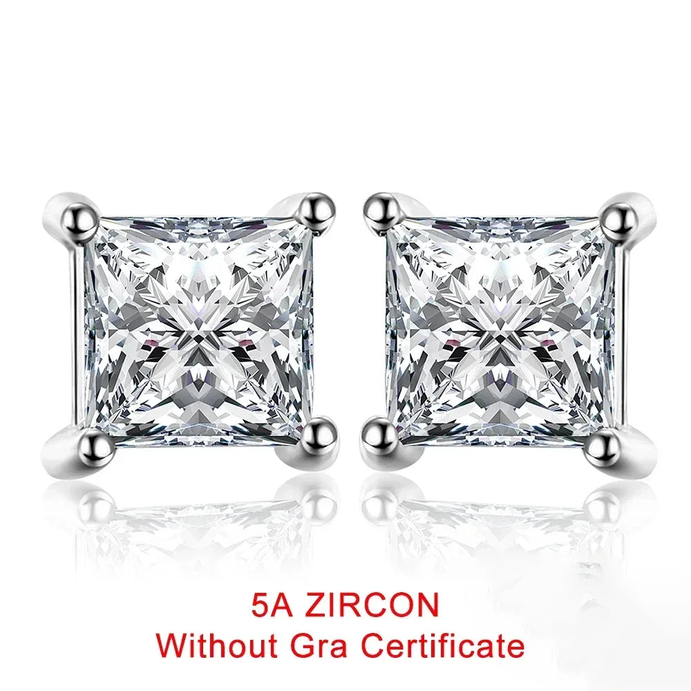 2Carat Princess Cut Moissanite Earrings