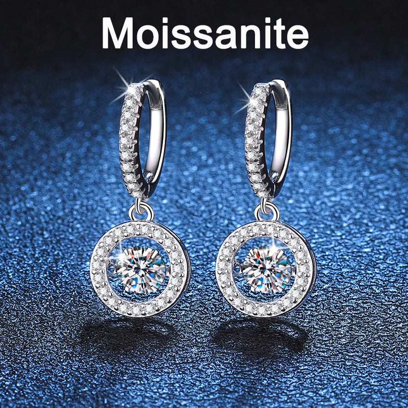 0.5 Carat Real Moissanite Beating Heart Drop Earring