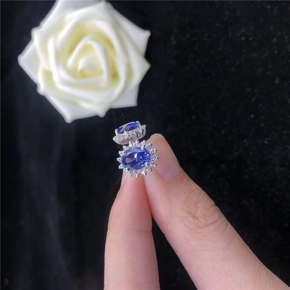 1.5CT Oval Shape Sapphire Stud Earring