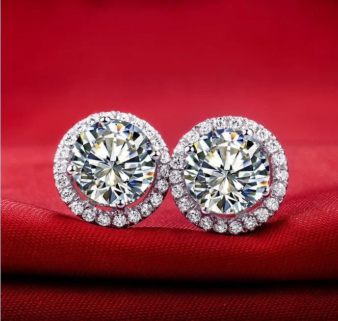 Solid 18K White Gold 0.5CT Moissanite Diamond Earring