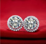Solid 18K White Gold 0.5CT Moissanite Diamond Earring