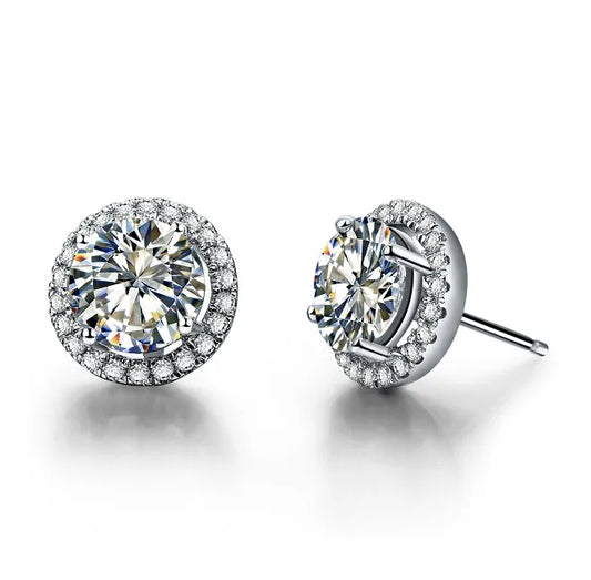 Solid 18K White Gold 0.5CT Moissanite Diamond Earring