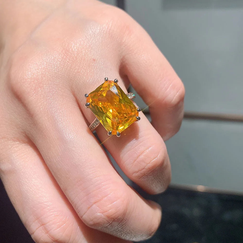 Paraiba Tourmaline Topaz Gemstone Ring 12*16