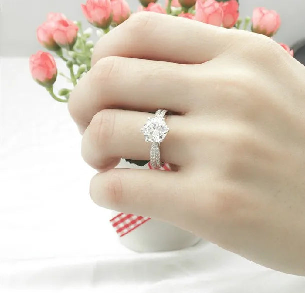 3CT Natural Moissanite Diamond Ring