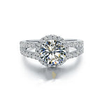 Solid Platinum 2CT Brilliant Moissanite Ring