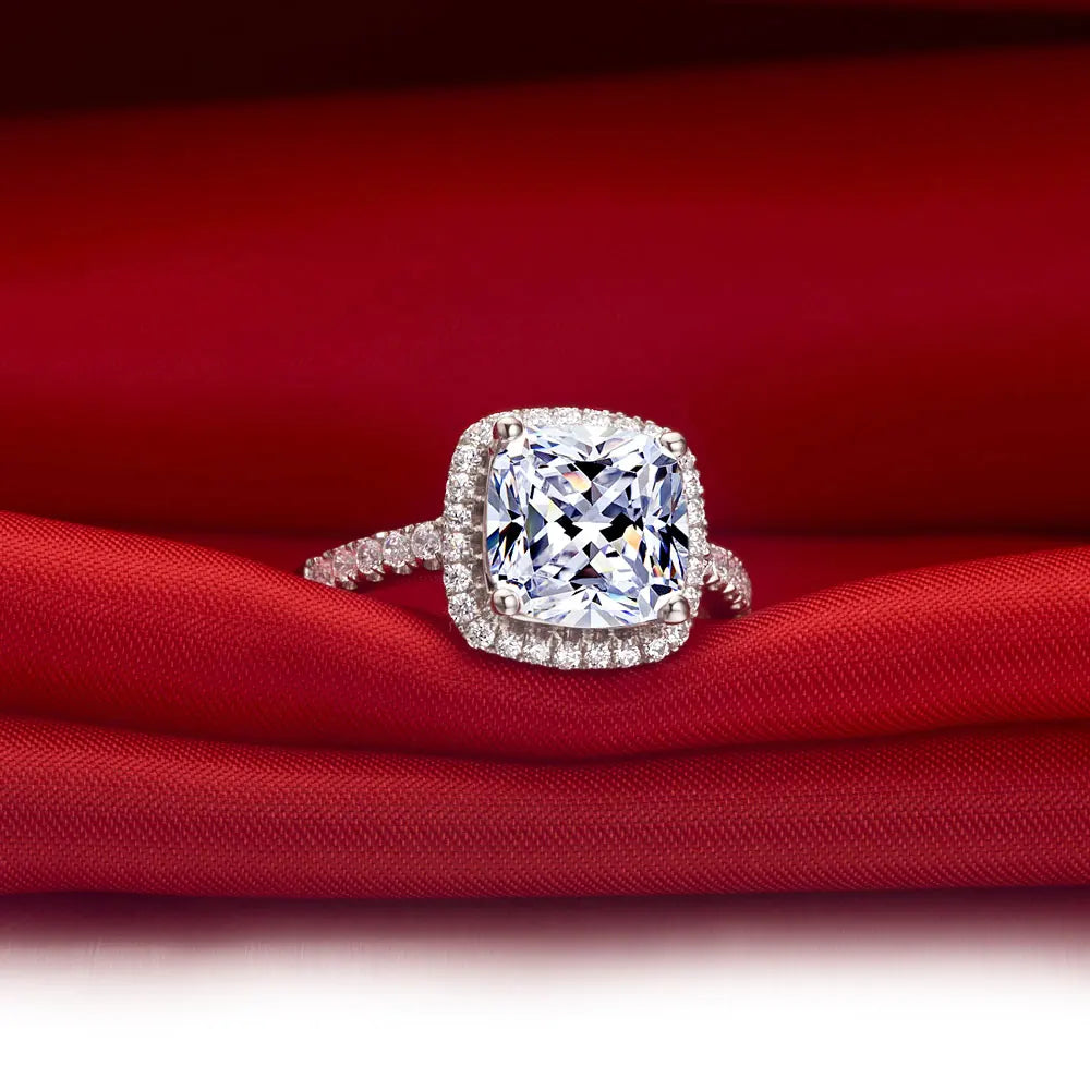 1CT Cushion Moissanite Ring