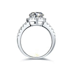 Solid Platinum 2CT Brilliant Moissanite Ring