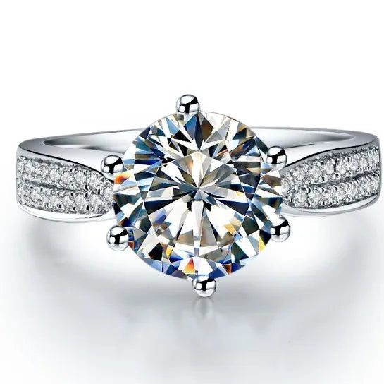 3CT Natural Moissanite Diamond Ring