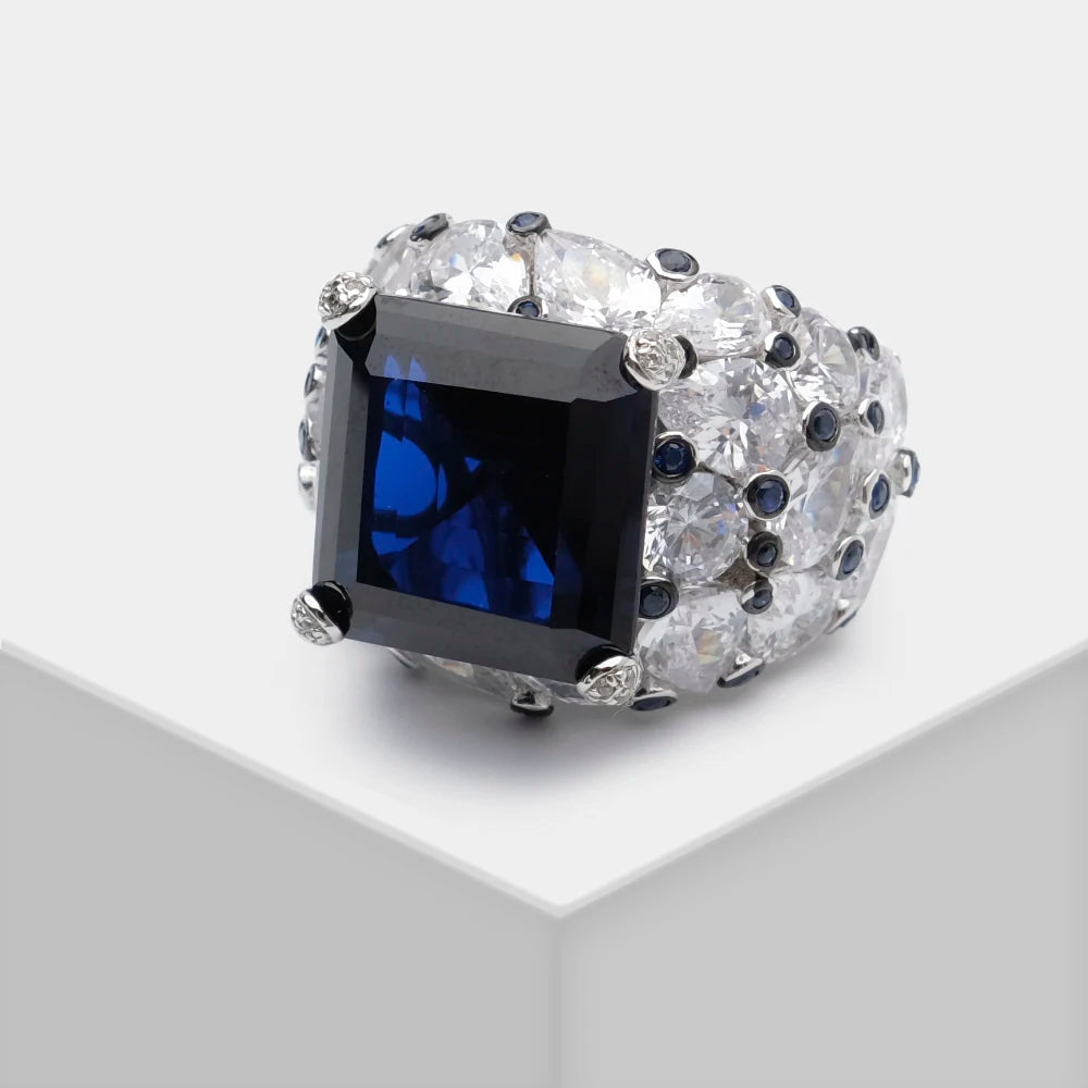 Amorita boutique Square water drop full drill ring