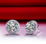 Solid 18K White Gold 0.5CT Moissanite Diamond Earring