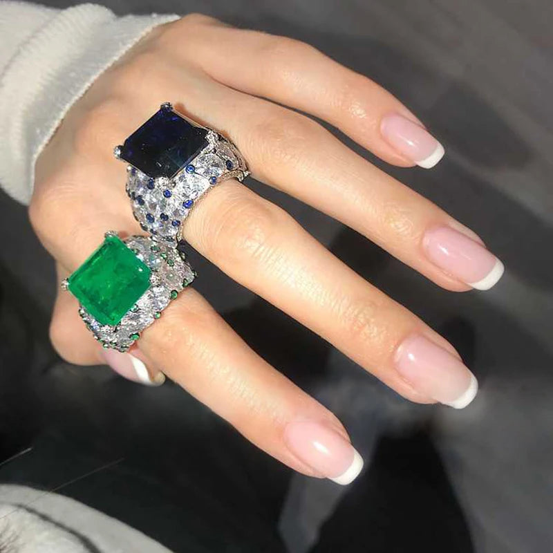 Amorita boutique Square water drop full drill ring