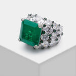 Amorita boutique Square water drop full drill ring