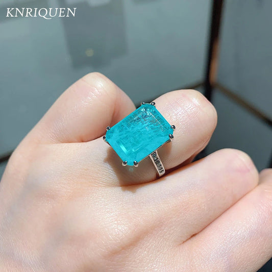 Paraiba Tourmaline Topaz Gemstone Ring 12*16