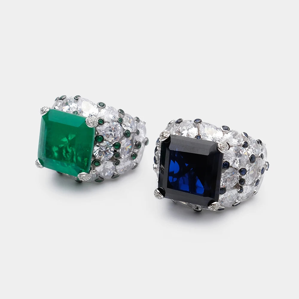 Amorita boutique Square water drop full drill ring