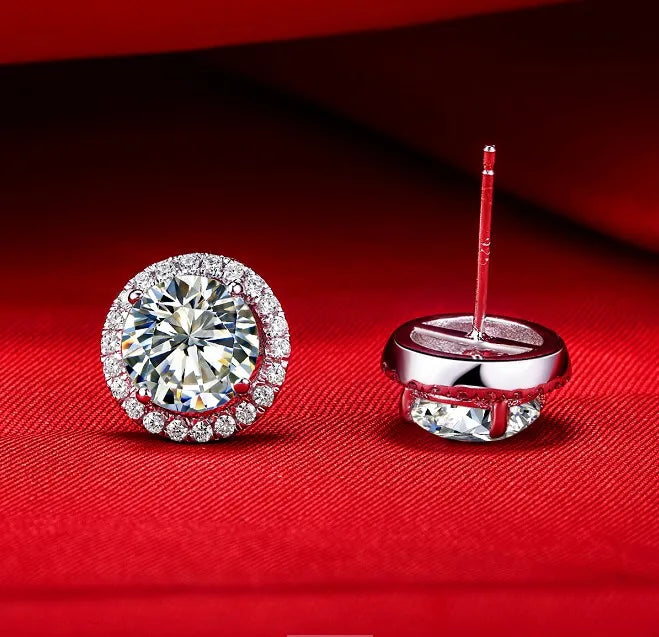 Solid 18K White Gold 0.5CT Moissanite Diamond Earring