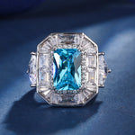 Sapphire Emerald Aquamarine Ring