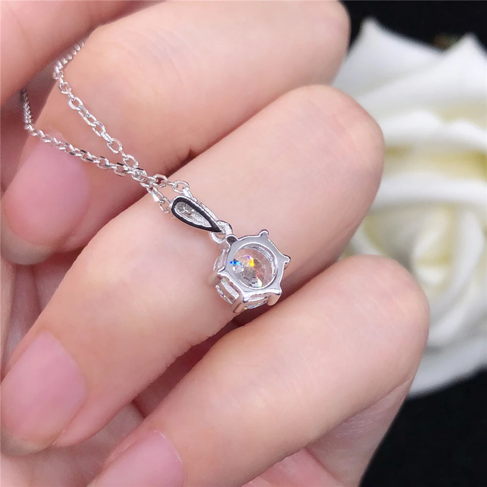 Pure White Gold Moissanite Necklace