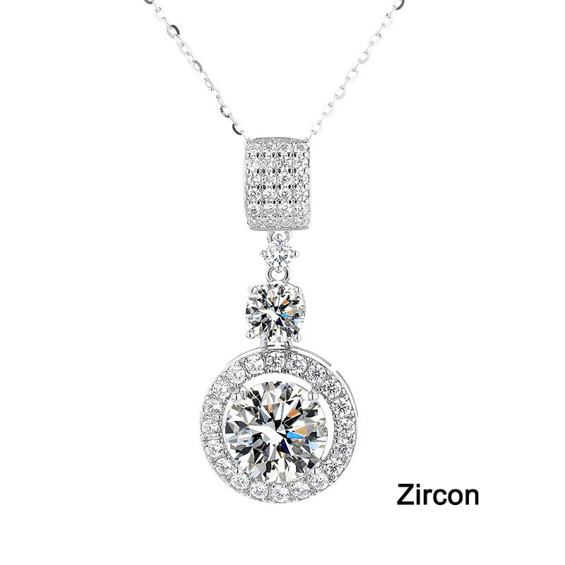 6 Carat Moissanite Lab Diamond 925 Sterling Silver Necklace
