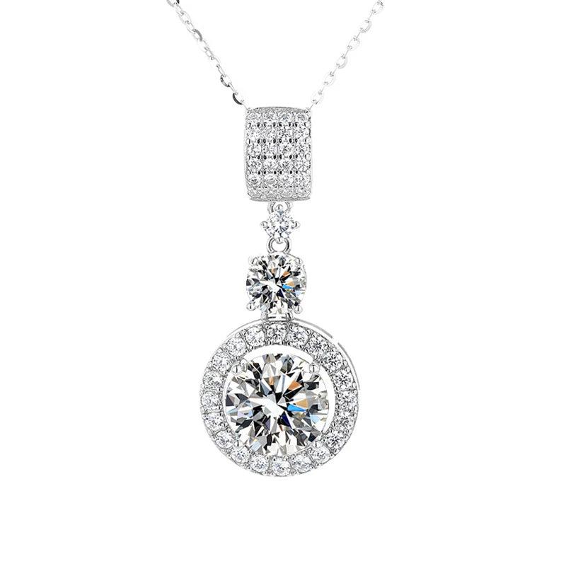 6 Carat Moissanite Lab Diamond 925 Sterling Silver Necklace
