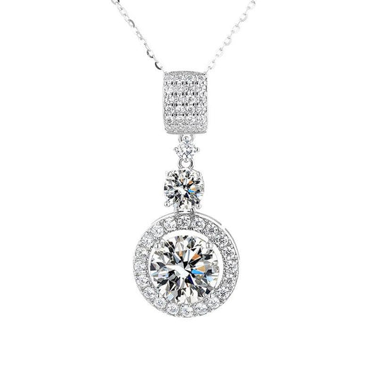 6 Carat Moissanite Lab Diamond 925 Sterling Silver Necklace