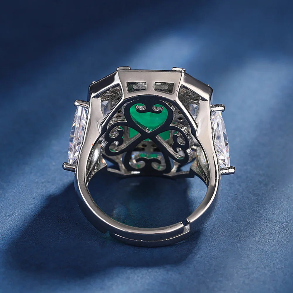 Sapphire Emerald Aquamarine Ring
