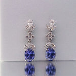 Oval Shape Blue Diamond Stud Earring