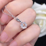 White Gold 0.5CT Round Moissanite Pendant