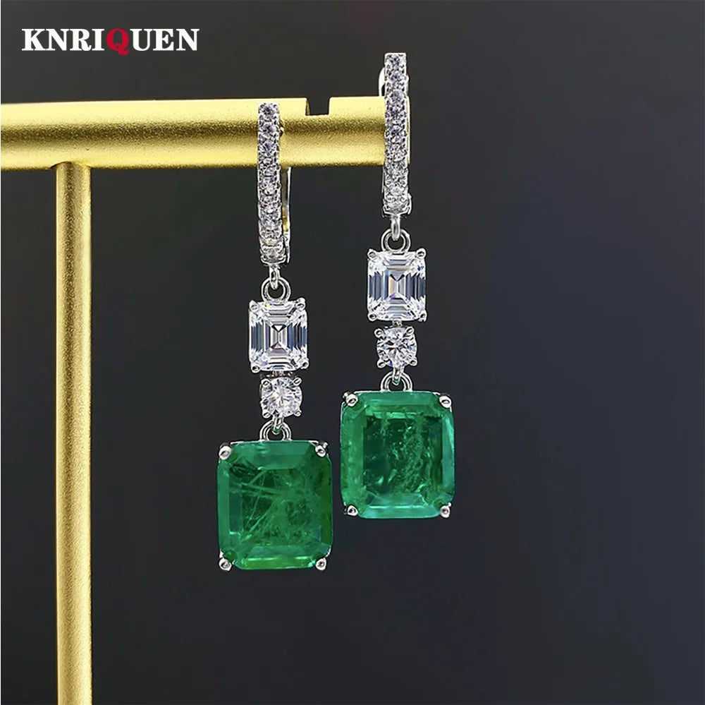 Emerald Paraiba Tourmaline Drop Earrings