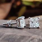 2Carat Princess Cut Moissanite Earrings