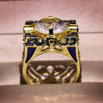Invisible inlaid zircon domineering two tone ring