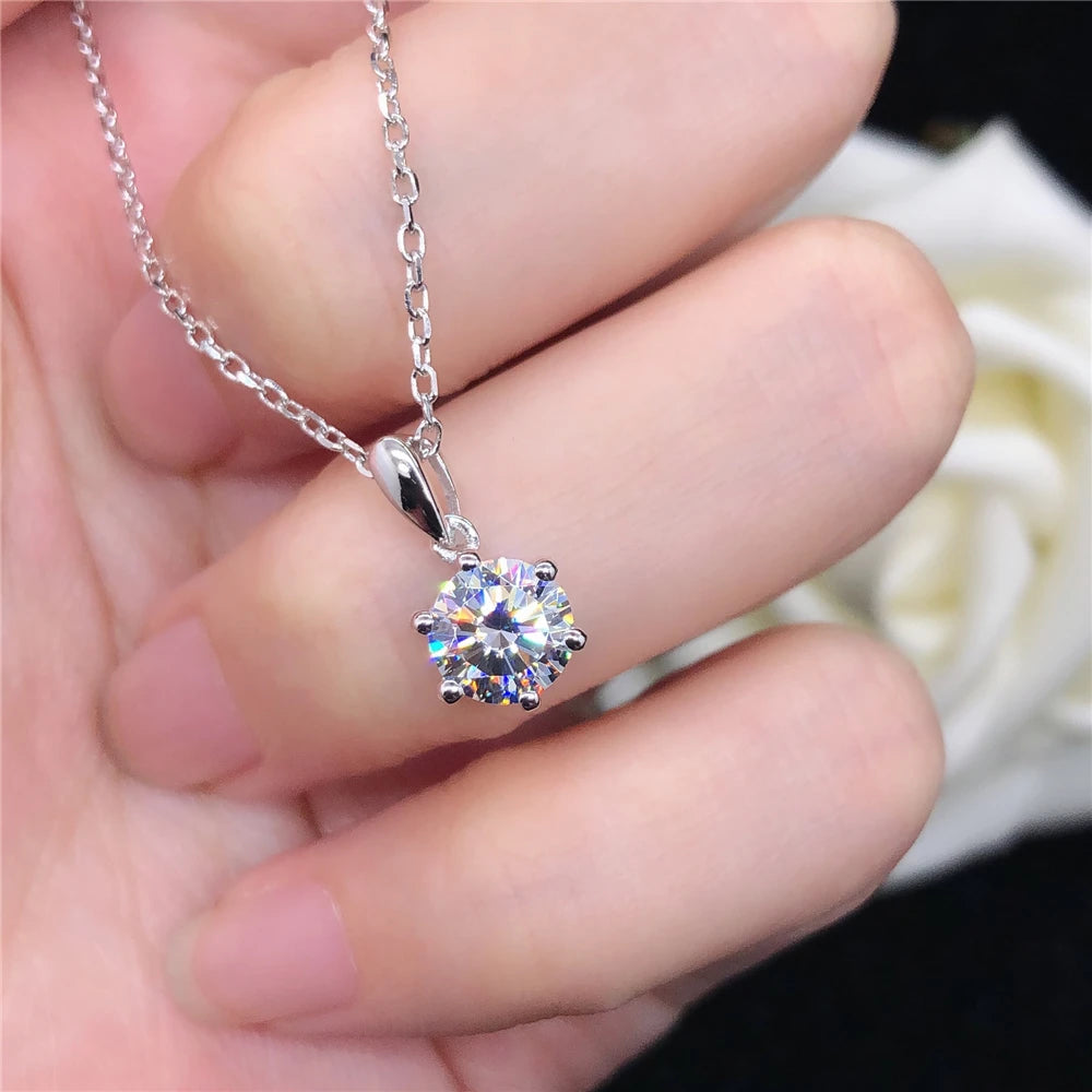 Pure White Gold Moissanite Necklace