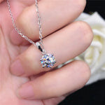 Pure White Gold Moissanite Necklace
