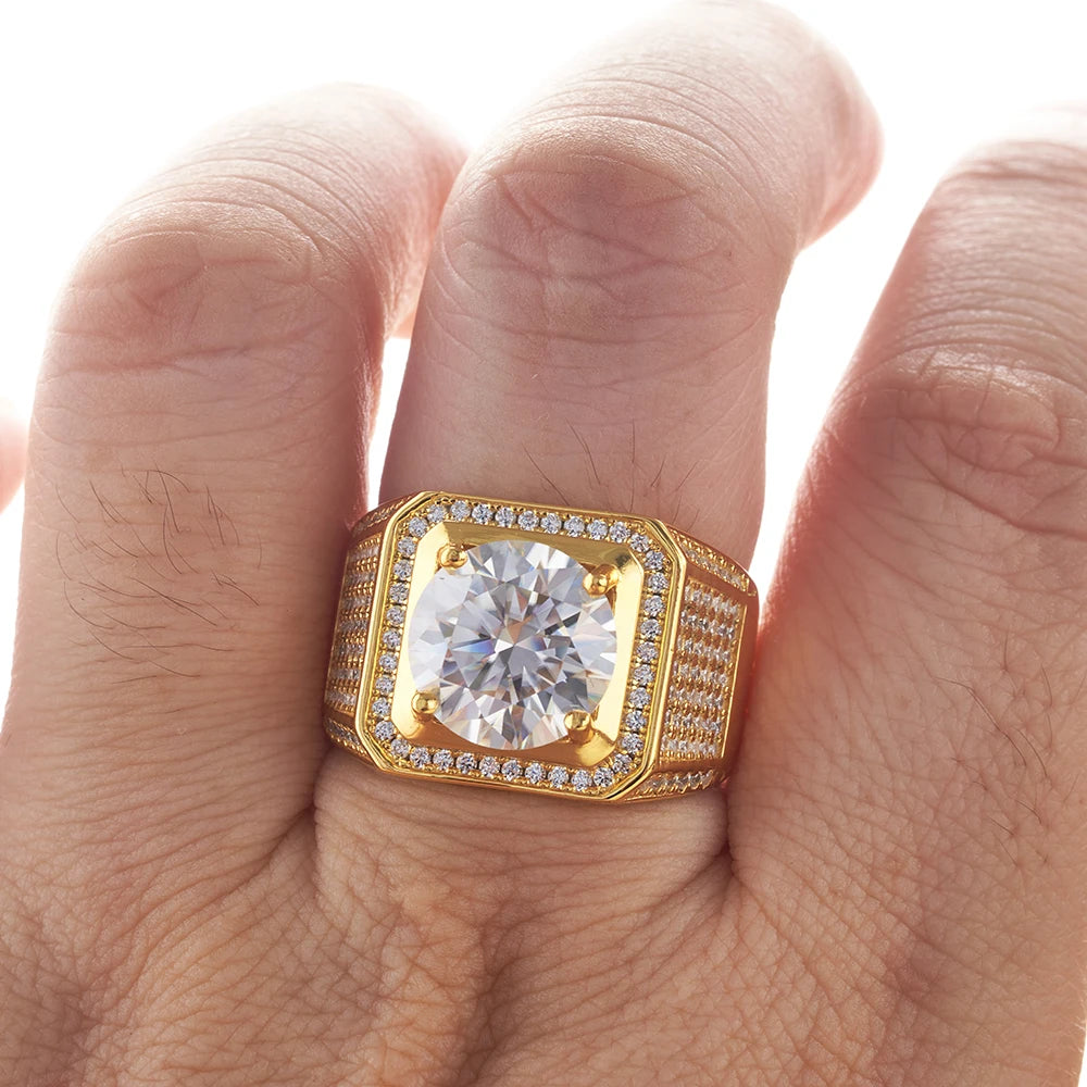 5 Carat Fine Moissanite S925 Solid Sparkle Lab Diamond Ring