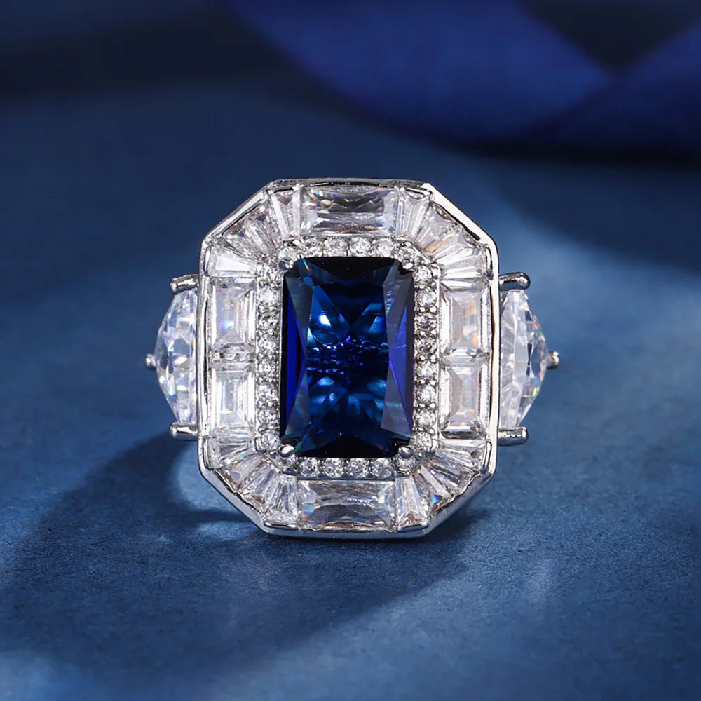Sapphire Emerald Aquamarine Ring