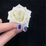 1.5CT Oval Shape Sapphire Stud Earring