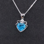 2CT Heart Light Blue Diamond Pendant