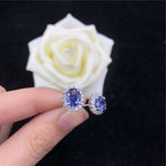 1.5CT Oval Shape Sapphire Stud Earring