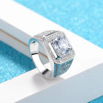 Moissanite Sparkle Lab Diamond S925 Gold Ring