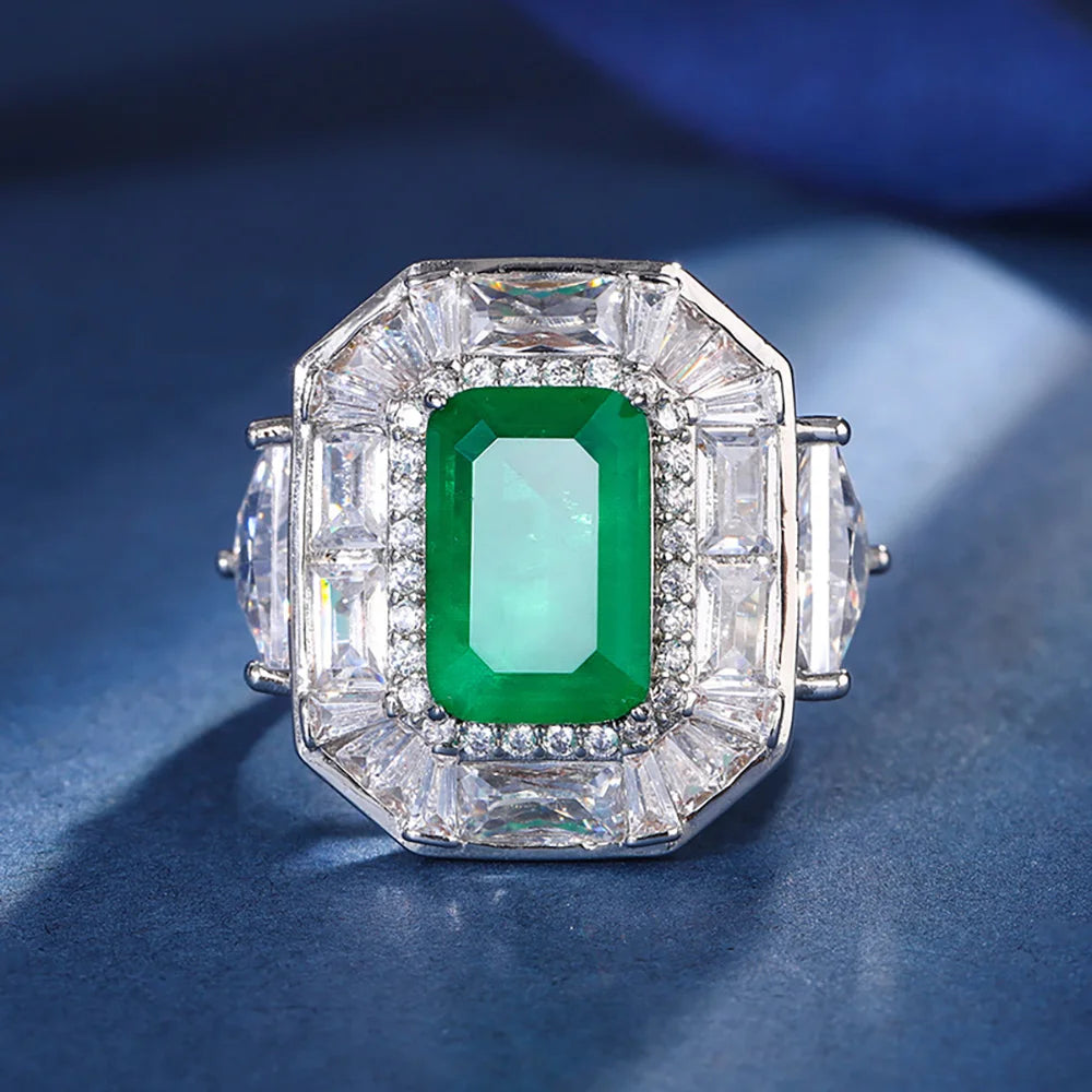 Sapphire Emerald Aquamarine Ring