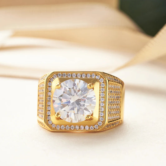 5 Carat Fine Moissanite S925 Solid Sparkle Lab Diamond Ring
