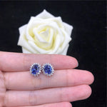 1.5CT Oval Shape Sapphire Stud Earring