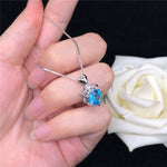 2CT Heart Light Blue Diamond Pendant
