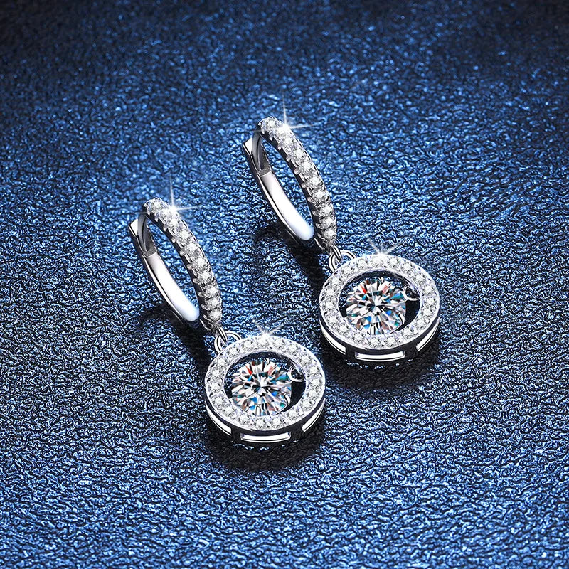 0.5 Carat Real Moissanite Beating Heart Drop Earring