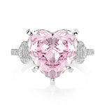 Sparkling Heart Pink Lab Diamond 12*12 Gemstone Ring