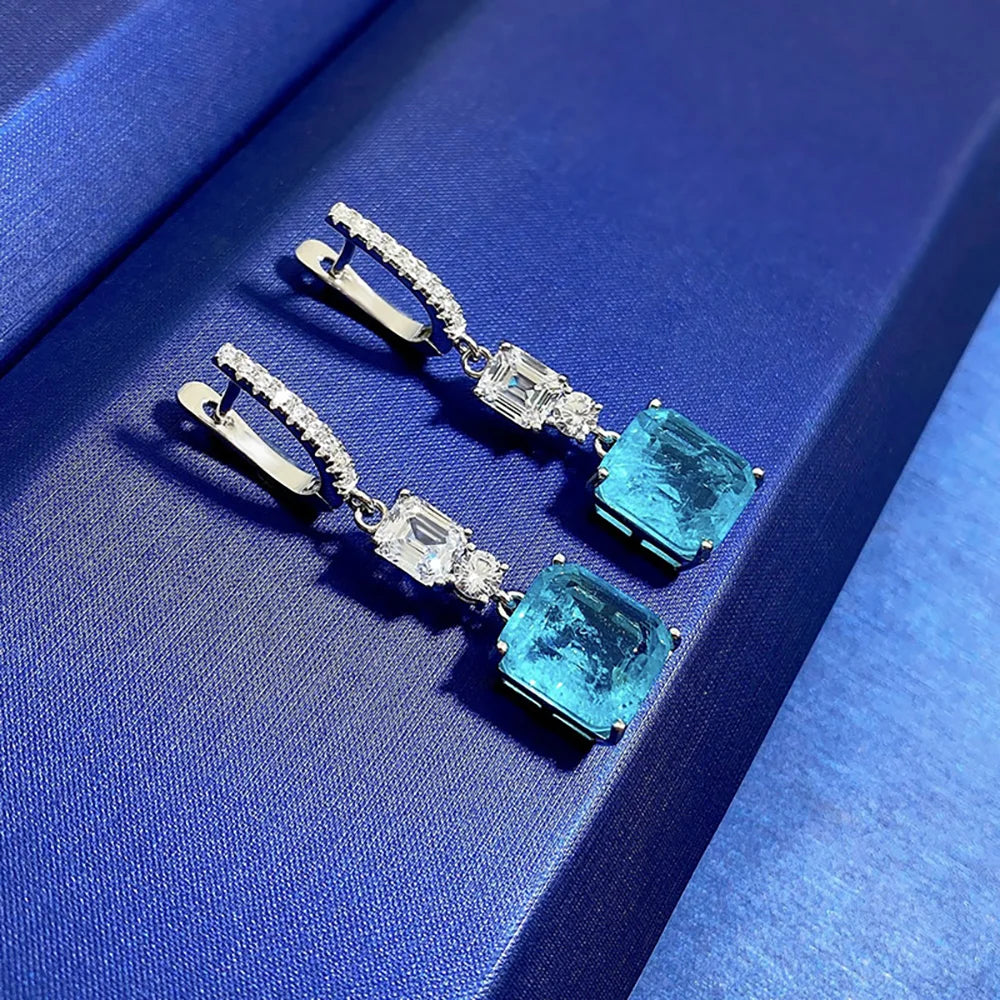 Emerald Paraiba Tourmaline Drop Earrings