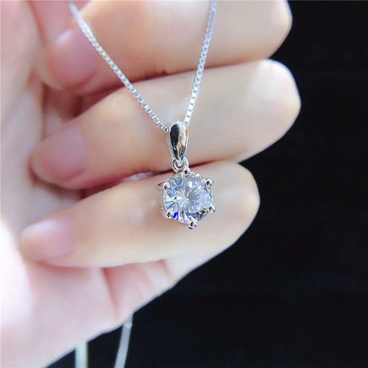 Pure White Gold Moissanite Necklace