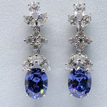 Oval Shape Blue Diamond Stud Earring