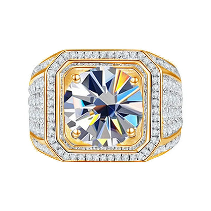 Moissanite Sparkle Lab Diamond S925 Gold Ring