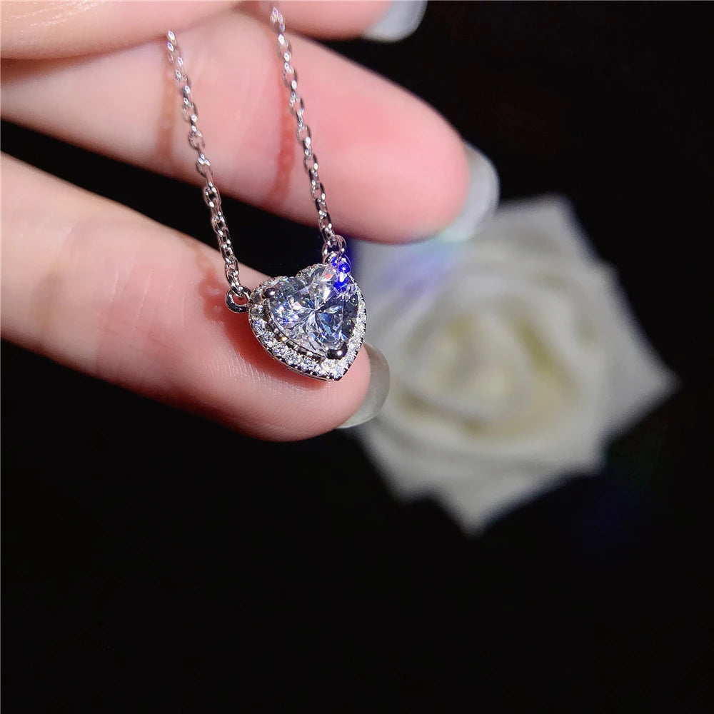 1CT Heart Shape Moissanite Necklace